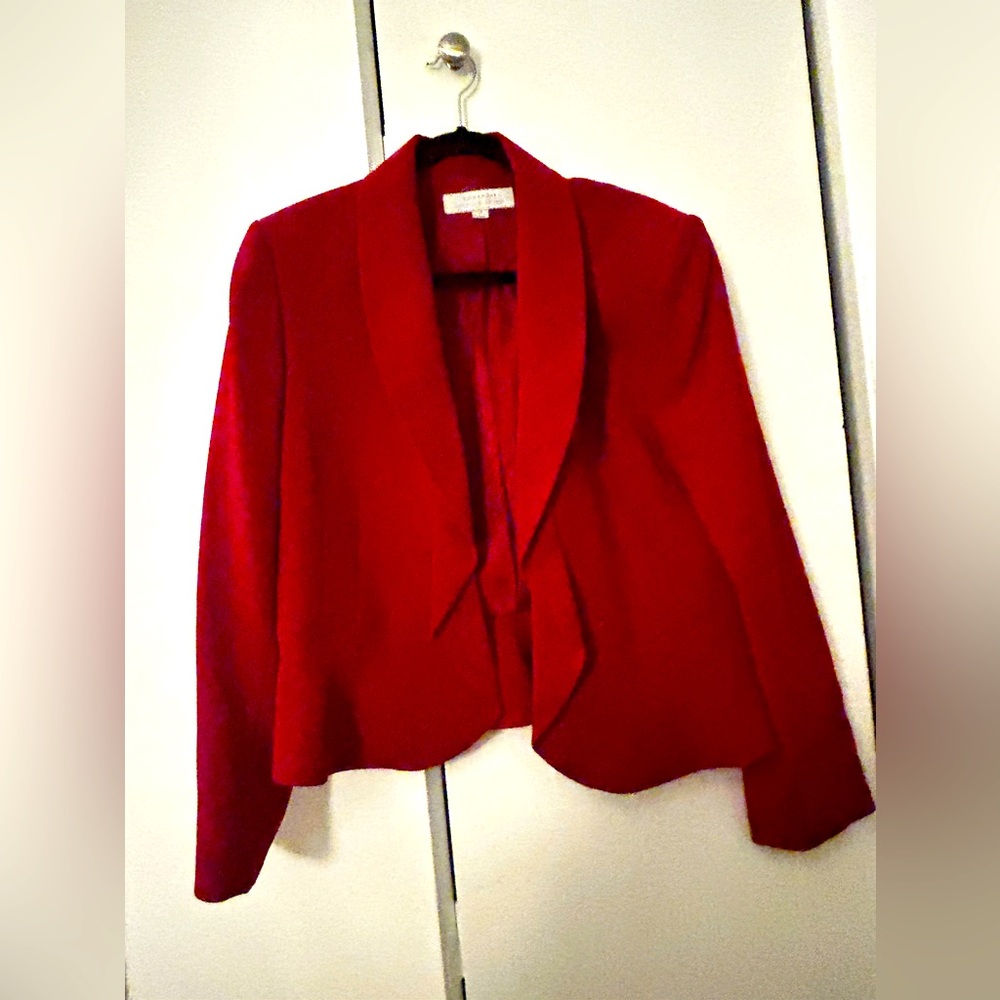 The Red Tahari Suit is a 2-piece skirt suit